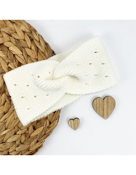 Bandeau Headband Chaud Ysée en mérinos - Crème