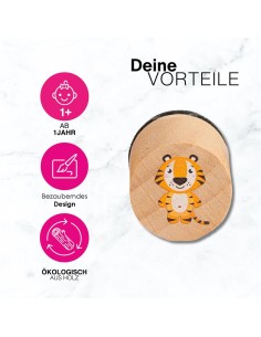 Set de Tampons en Bois - Animaux du Zoo 2