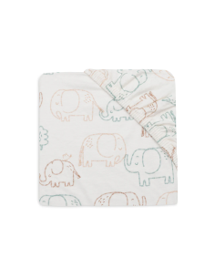 Drap housse en jersey de coton - Elephant Tales 60 x 120 cm