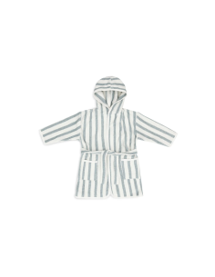 Peignoir de bain en coton biologique Rayé Sea Green