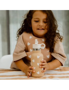 Gourde isotherme Caramel Cœurs Blancs 2