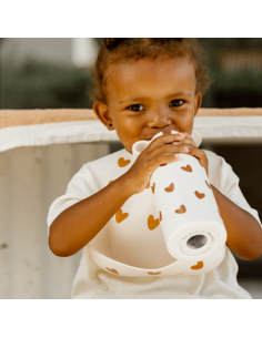 Gourde isotherme Blanche Cœurs Caramels 2