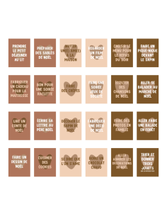 Calendrier de l'Avent en Tissu Gaze de Coton Caramel 2