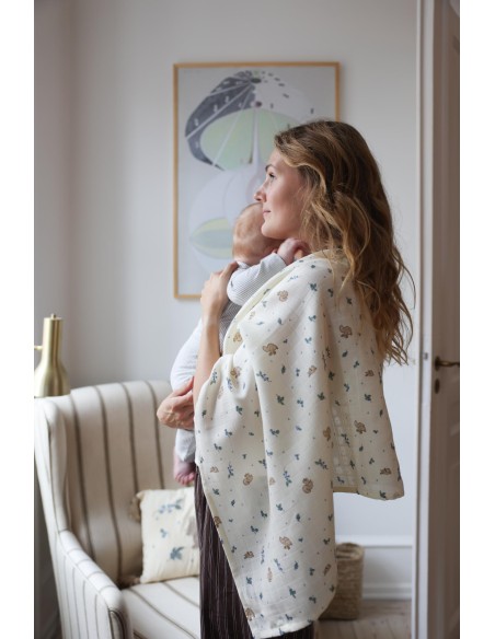 Lange en mousseline de coton biologique Blueberries