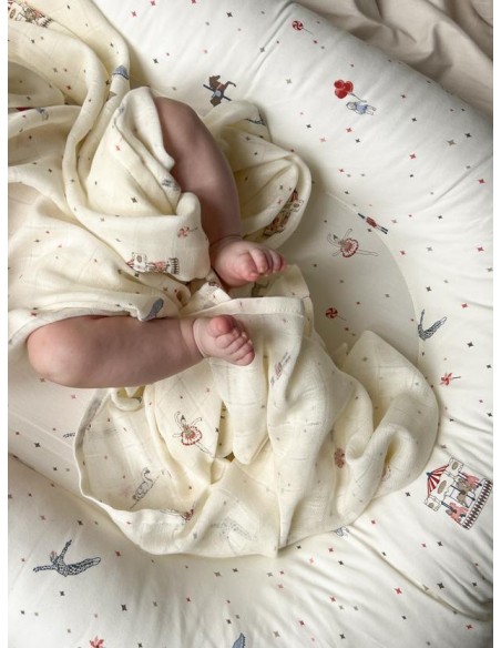 Lange en mousseline de coton biologique Carousel