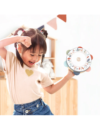 Tambourin en Bois Coloré