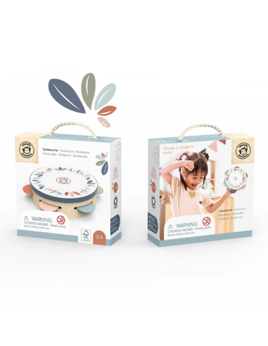 Tambourin en Bois Coloré