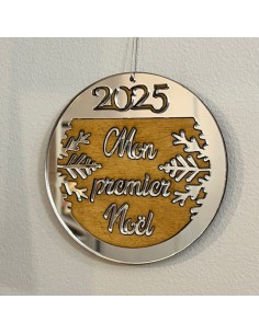 Mon premier Noël 2025 - Boule de Noël décorative - Argent...