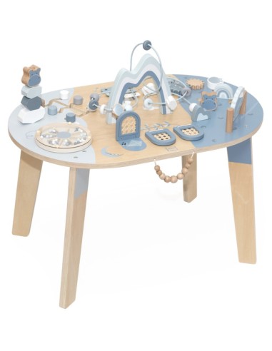 Table Multi-Activités enfant en Bois Bleue -...