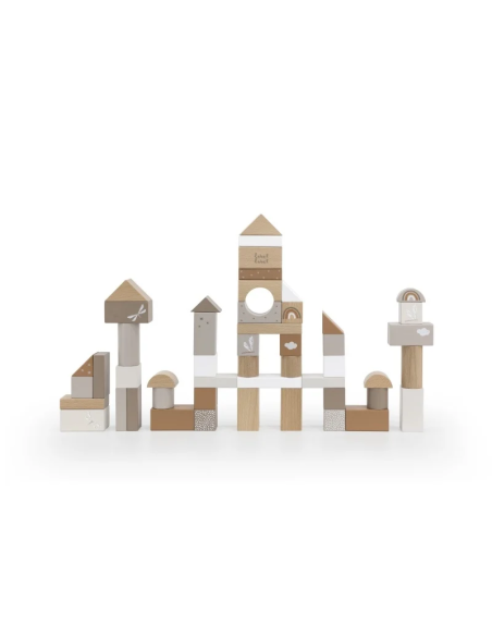 Jeu de Construction Nougat - Set de 50 blocs en Bois colorés - LabelLabel