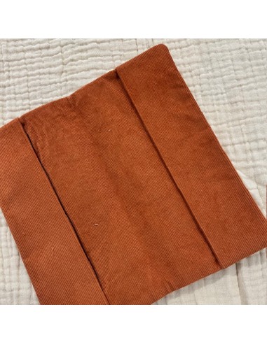 Protège Livret de Famille - Velours Rouille -...