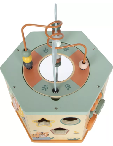 Cube d'Activité en Bois - Heptagone - Safari