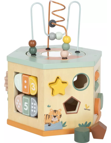 Cube d'Activité en Bois - Heptagone - Safari