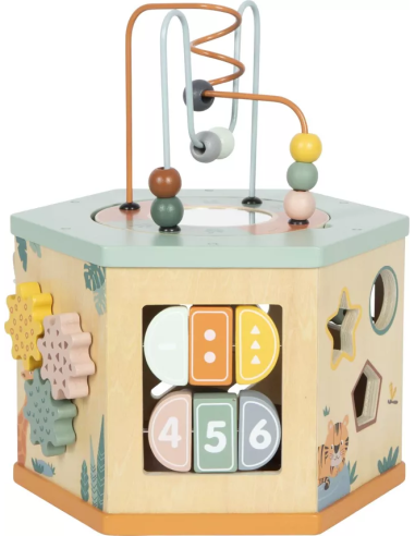 Cube d'Activité en Bois - Heptagone - Safari