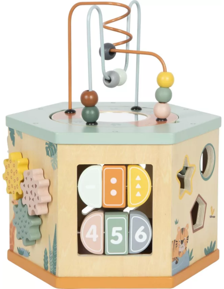 Cube d'Activité en Bois - Heptagone - Safari