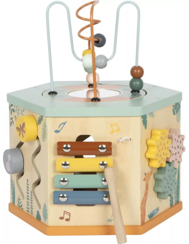 Cube d'Activité en Bois - Heptagone - Safari