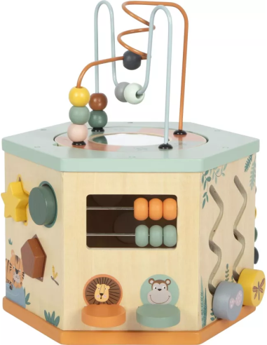 Cube d'Activité en Bois - Heptagone - Safari