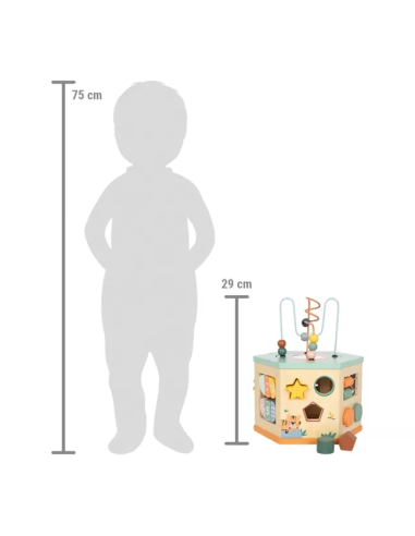 Cube d'Activité en Bois - Heptagone - Safari