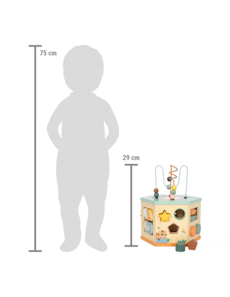 Cube d'Activité en Bois - Heptagone - Safari