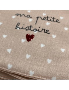 Album photo en Tissu - Gaze Petits Cœurs Nude - ma petite... 2