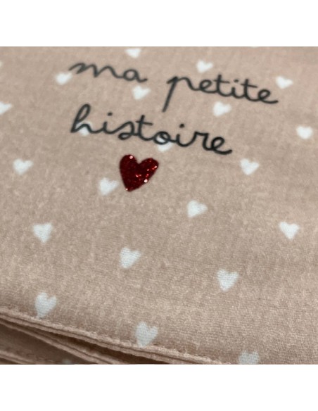 Album photo en Tissu - Gaze Petits Cœurs Nude - ma petite histoire