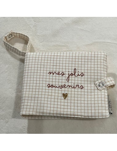 Album photo en Tissu - Gaze à Petits Carreaux -...