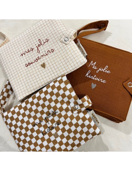 Album photo en Tissu - Gaze Damiers - Ma Petite Histoire