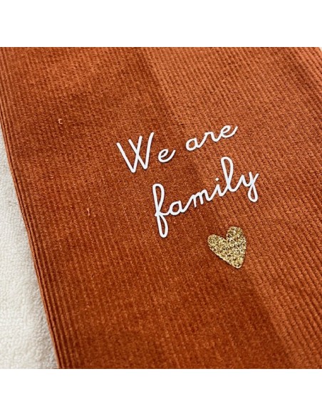 Protège Livret de Famille - Velours Rouille - We Are Family