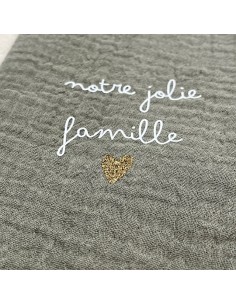 Protège Livret de Famille - Gaze de Coton - Vert - Notre... 2