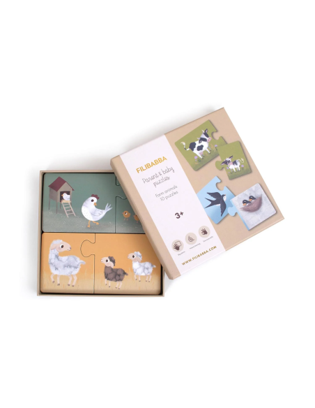 Puzzles "Maman et ses bébés" - Animaux de la Ferme