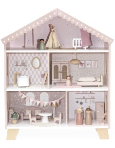 Maison de Poupée en Bois Rose - Label Label