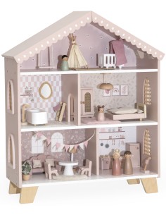 Maison de Poupée en Bois Rose - Label Label 2