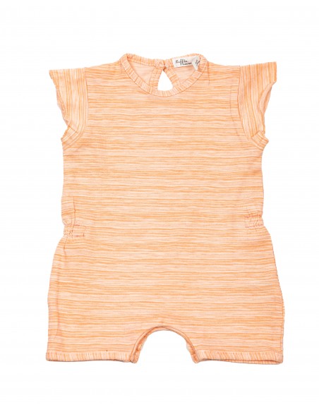 Combinaison d'été Barboteuse Rose Pâle coton bio