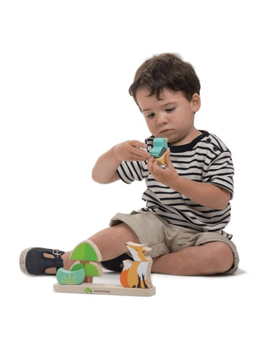 Jouet empilable aimanté petit renard en bois