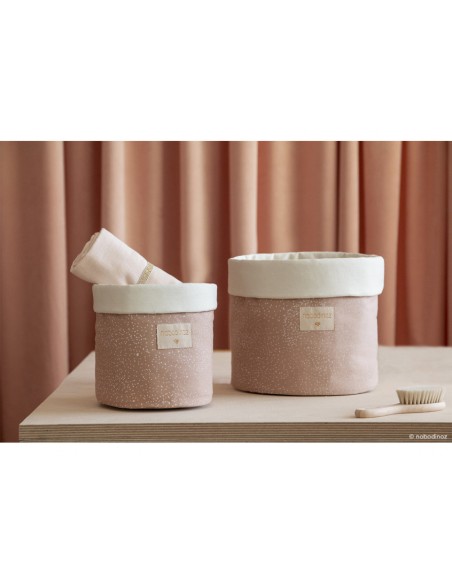 Panier de rangement Rose White bubble Misty pink - M