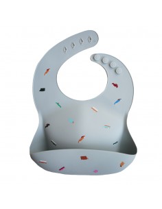 Bavoir souple en silicone Mushie Voitures