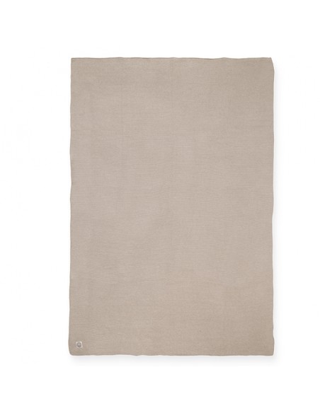Couverture en maille tricotée Beige Nougat 75x100cm Basic