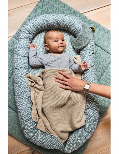 Couverture en maille tricotée Beige Nougat...