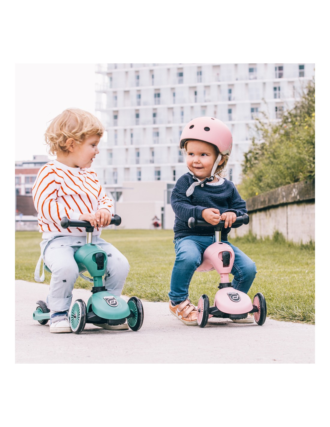 Porteur 2 en 1 évolutif en trottinette 1 à 5 ans Blanc