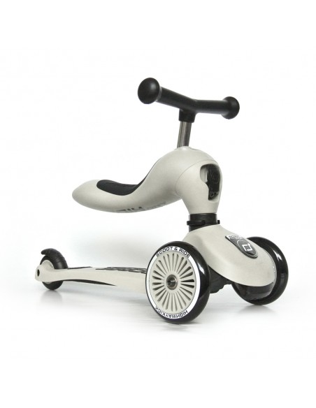 Porteur 2 en 1 évolutif en trottinette 1 à 5 ans Blanc