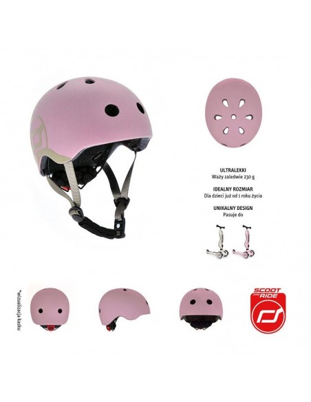 Casque de sécurité enfant pour porteur, trottinette ou vélo Rose